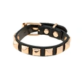 Svart armband, svart konstläder guldfärgade fyrkantiga nitar - Justerbart