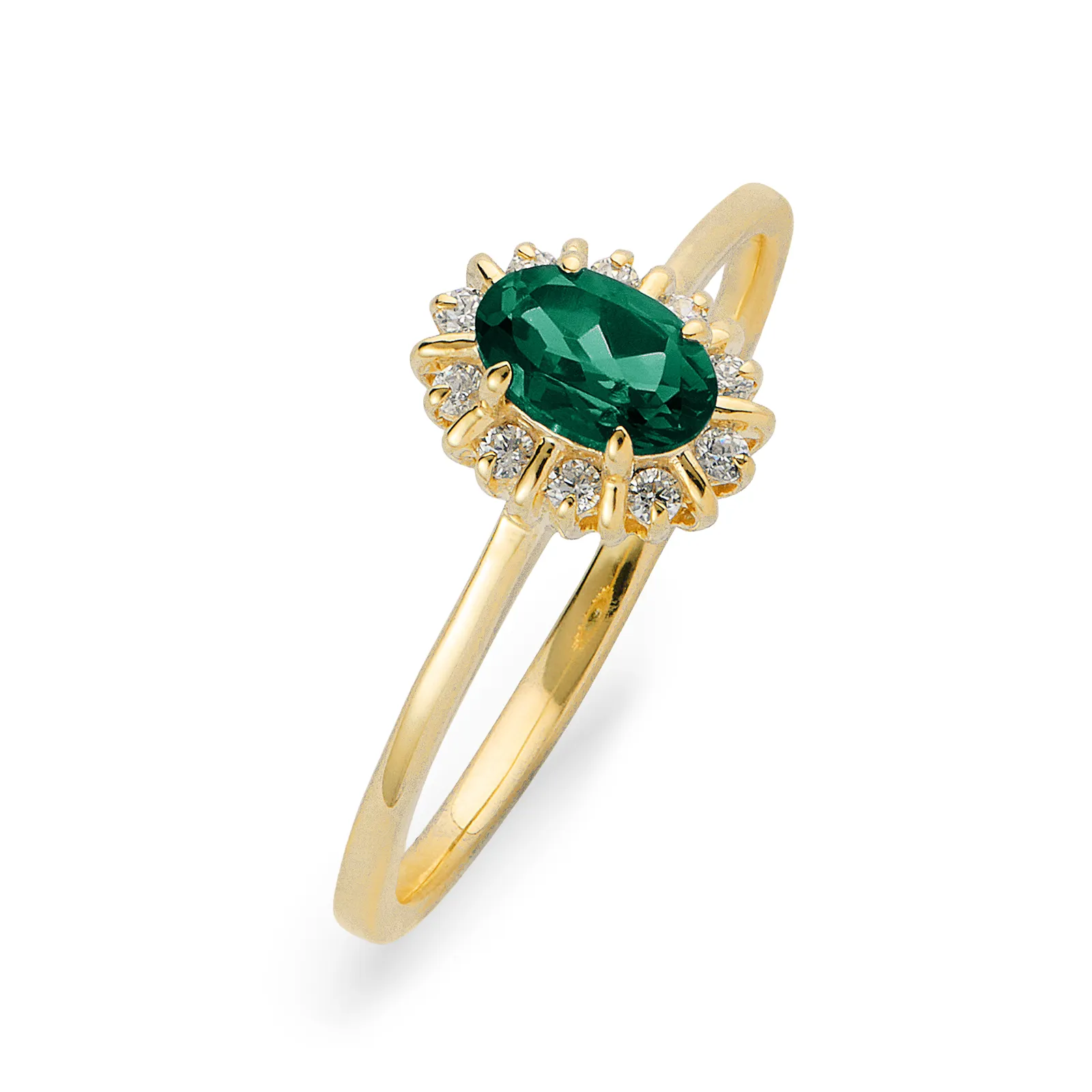 Je t´aime 18K guldring - Diana Smaragd