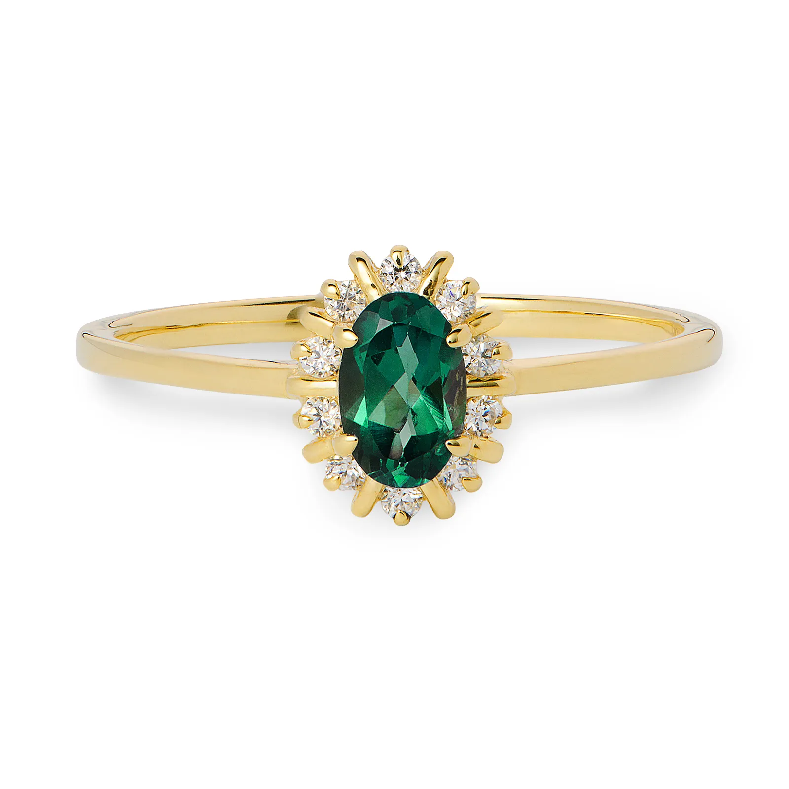 Je t´aime 18K guldring - Diana Smaragd