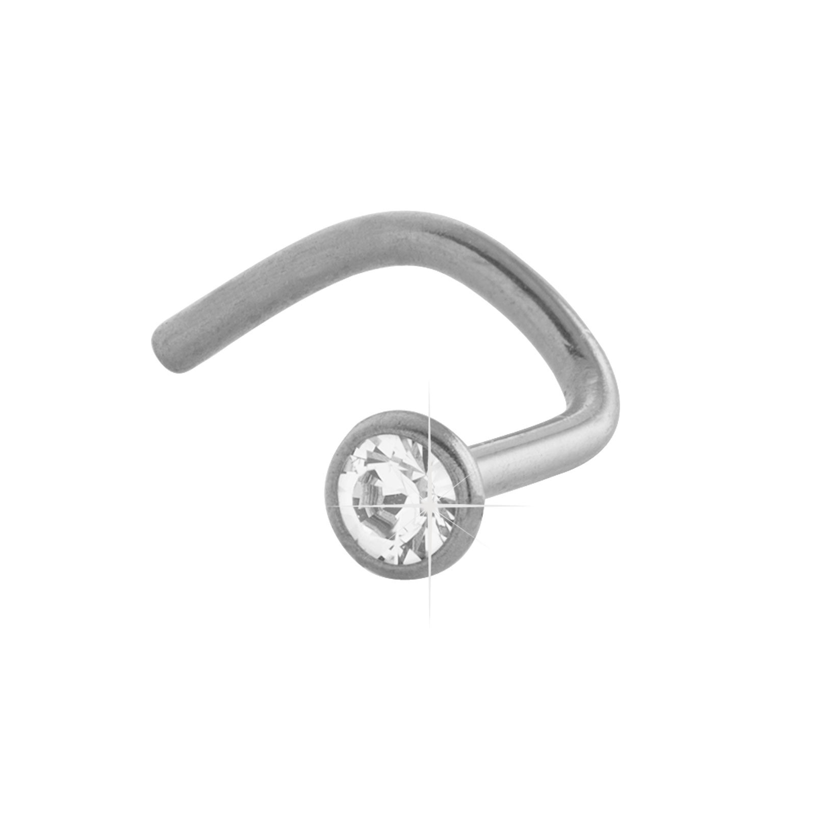 Näspiercing i stål - curved