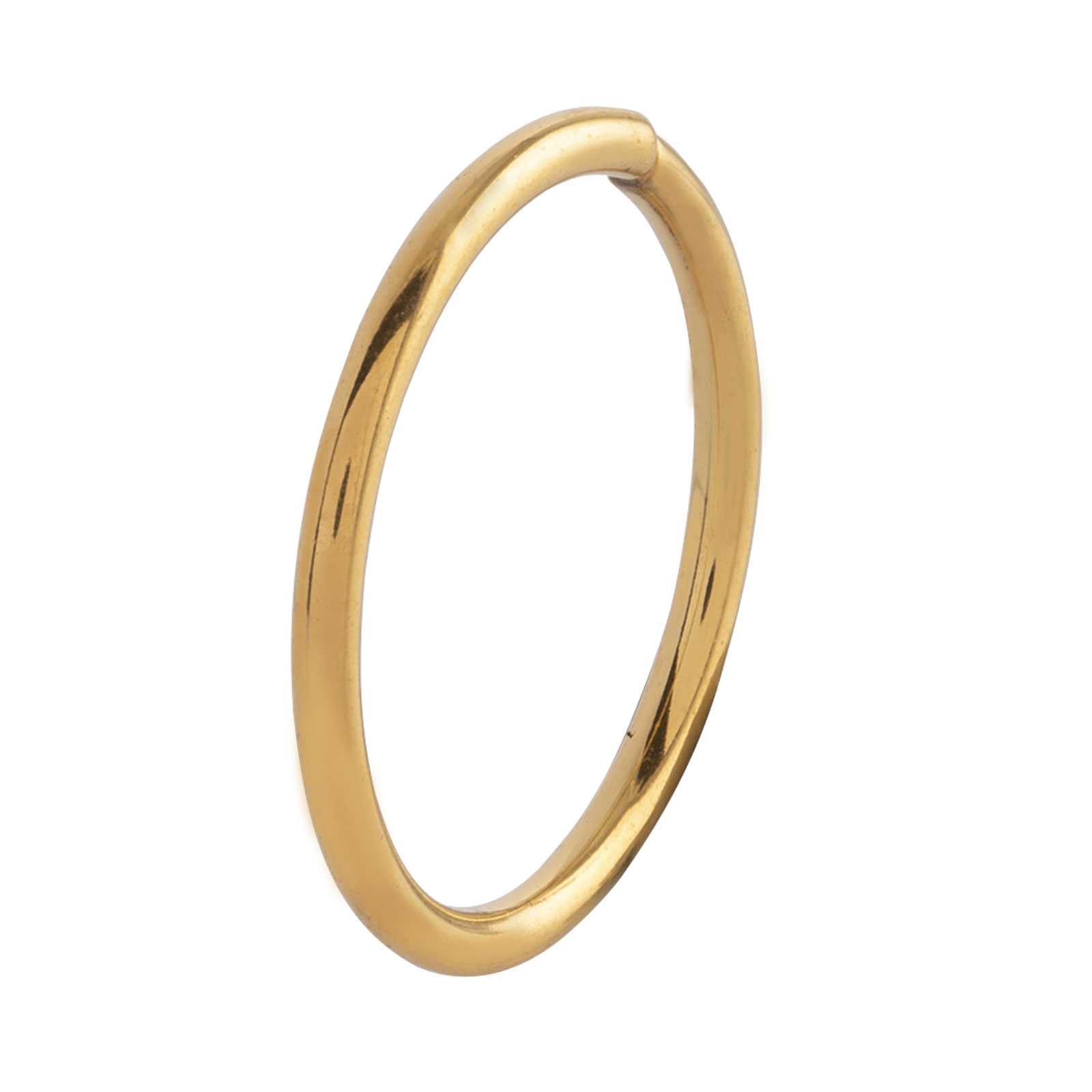 Piercingsmycke i stål - guldfärgad ring