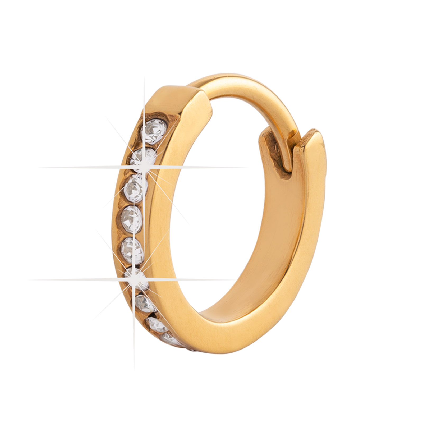 Piercingsmycke i stål - guldfärgad Clicker 6 mm