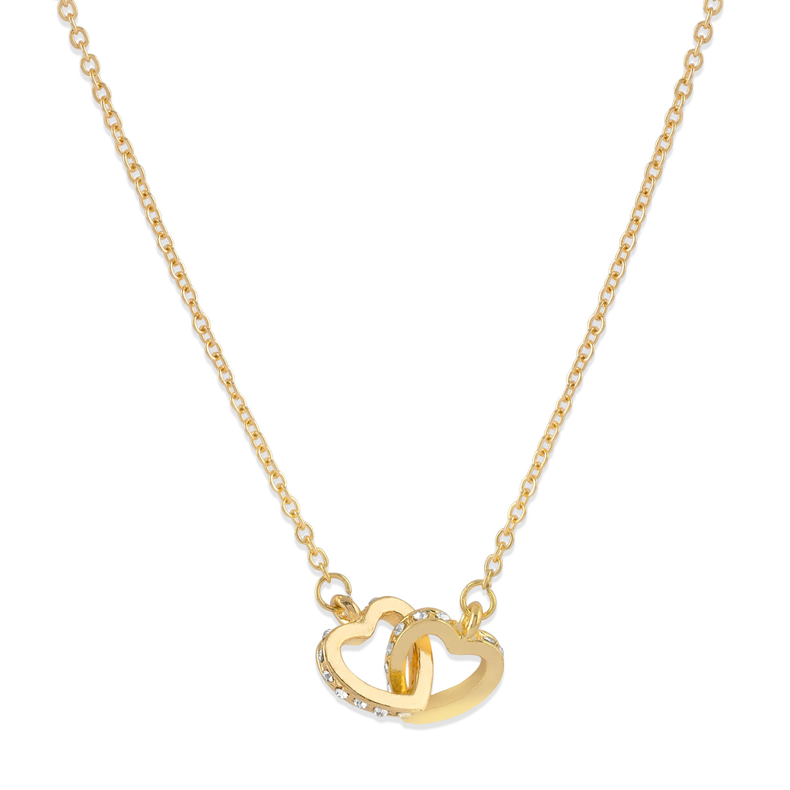 Halsband dubbla hjärtan guld Montini