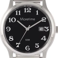Moretime herrklocka - flexband, silver/svart, 38 mm