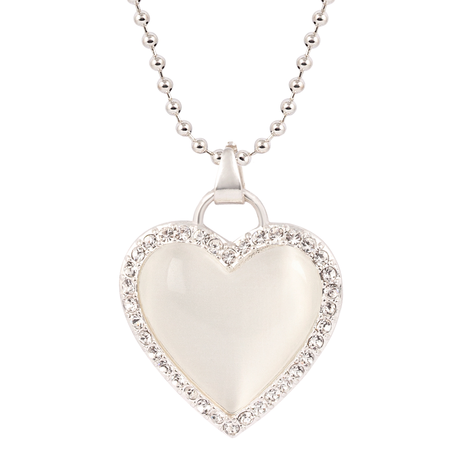 Montini halsband Hjärta Silver/Vit