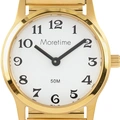 Moretime damklocka - flexband, guld/vit, 29 mm