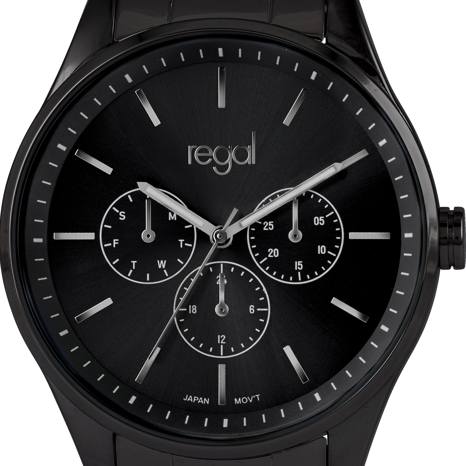 Regal herrklocka - metallband, svart, 42mm