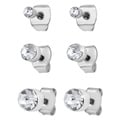 3-pack silverfärgade örhängen - studs