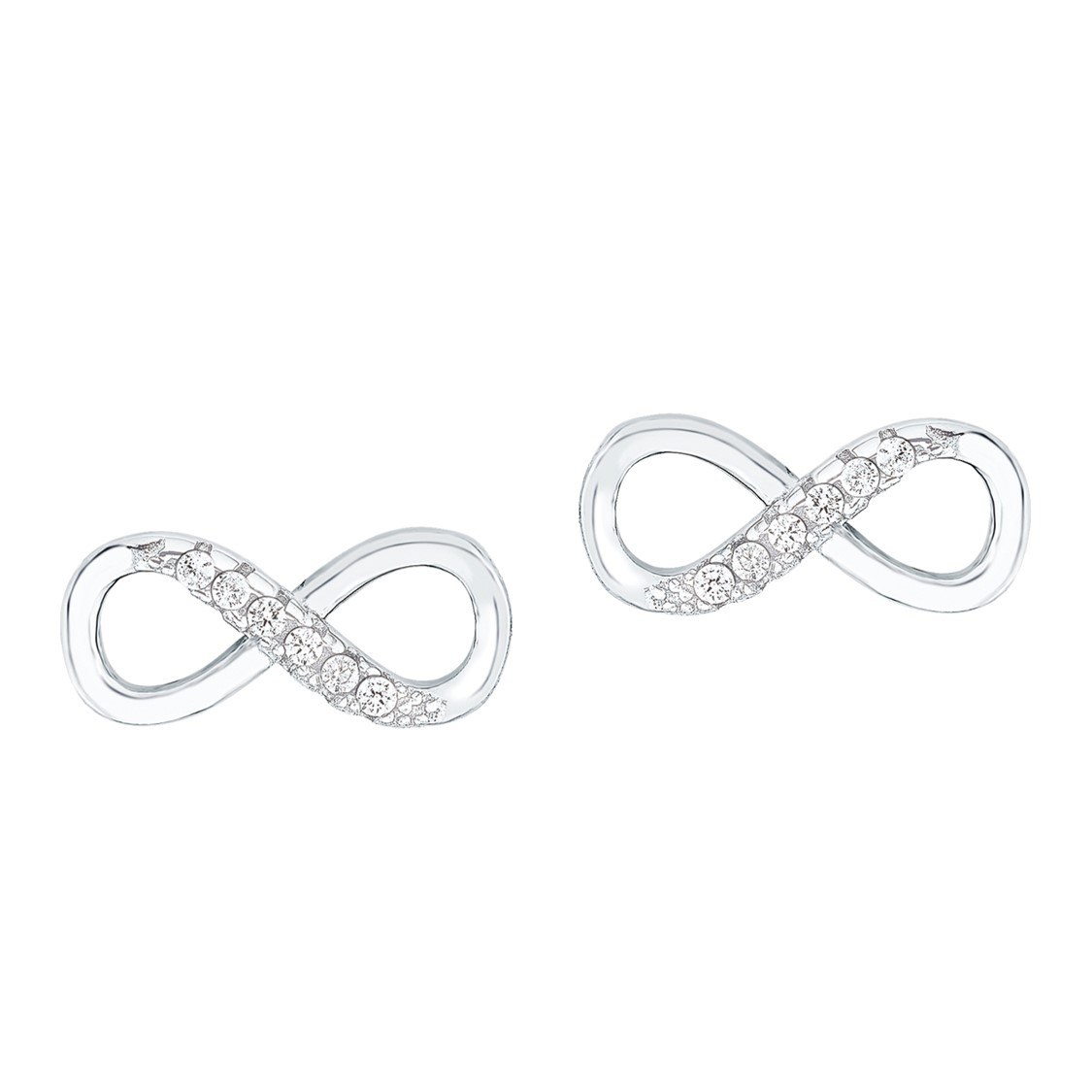 Silverörhängen, studs infinitysymboler - 12 mm