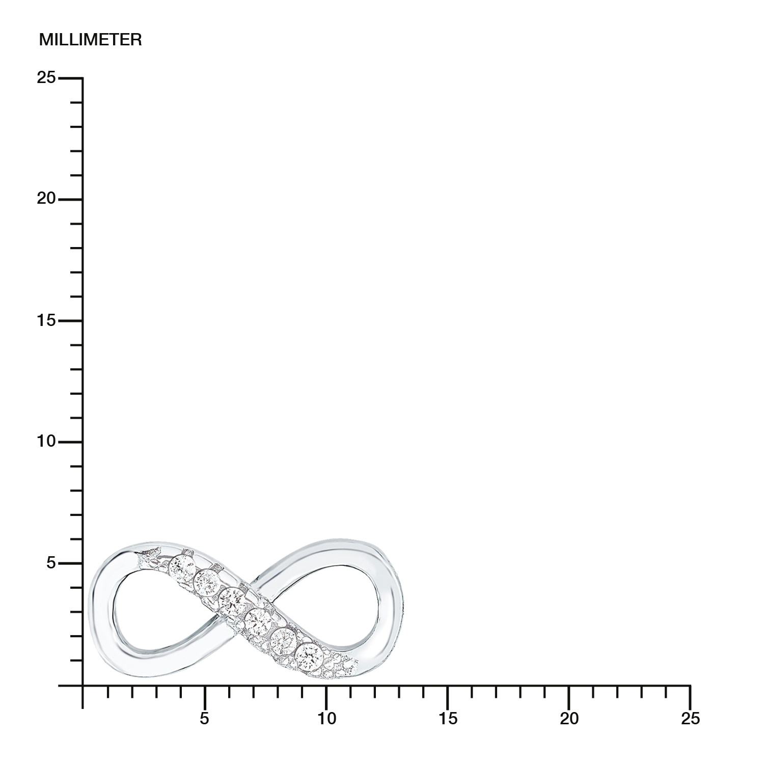 Silverörhängen, studs infinitysymboler - 12 mm
