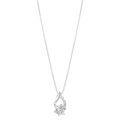 Silverhalsband, hängande droppe och blomma - 45 cm