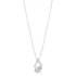 Silverhalsband, hängande droppe och blomma - 45 cm