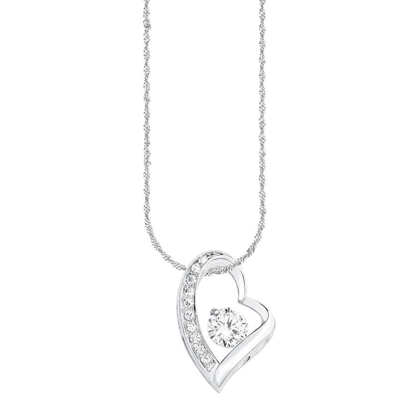 Silverhalsband - hjärtberlock, 45 cm