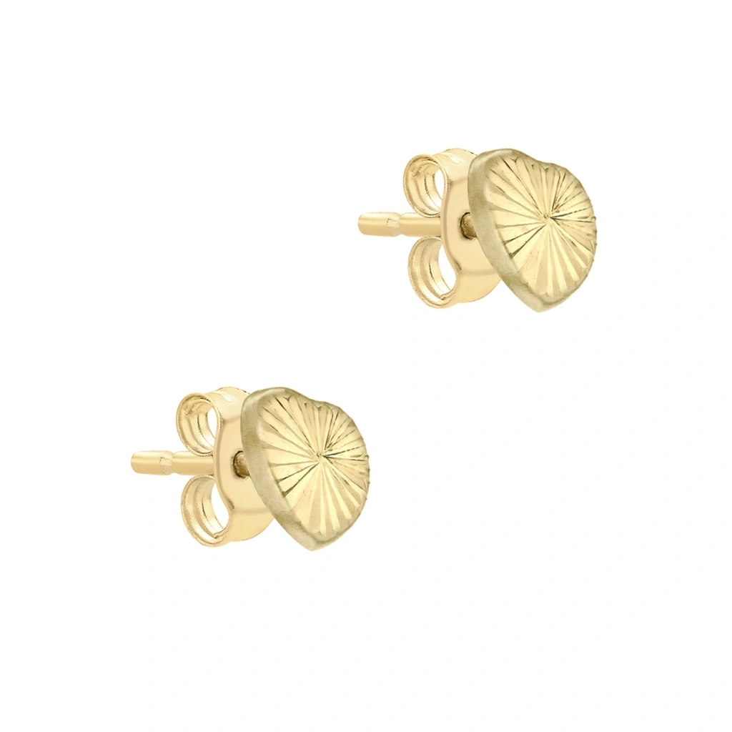 Örhängen 9k guld - facetterade hjärtan 6x6 mm