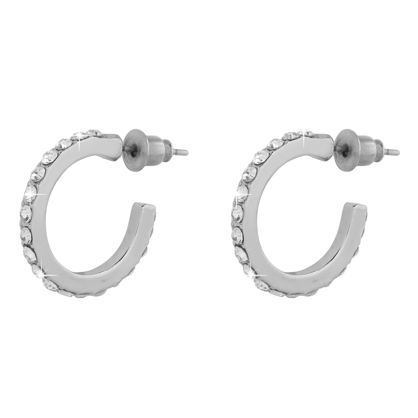 Silverfärgade örhängen - hoops 13 mm