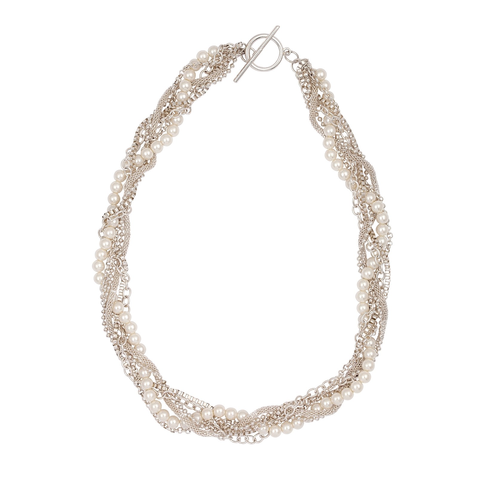 Montini Halsband Fläta Silver