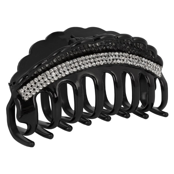 Hårklämma Strass Svart - 10 cm