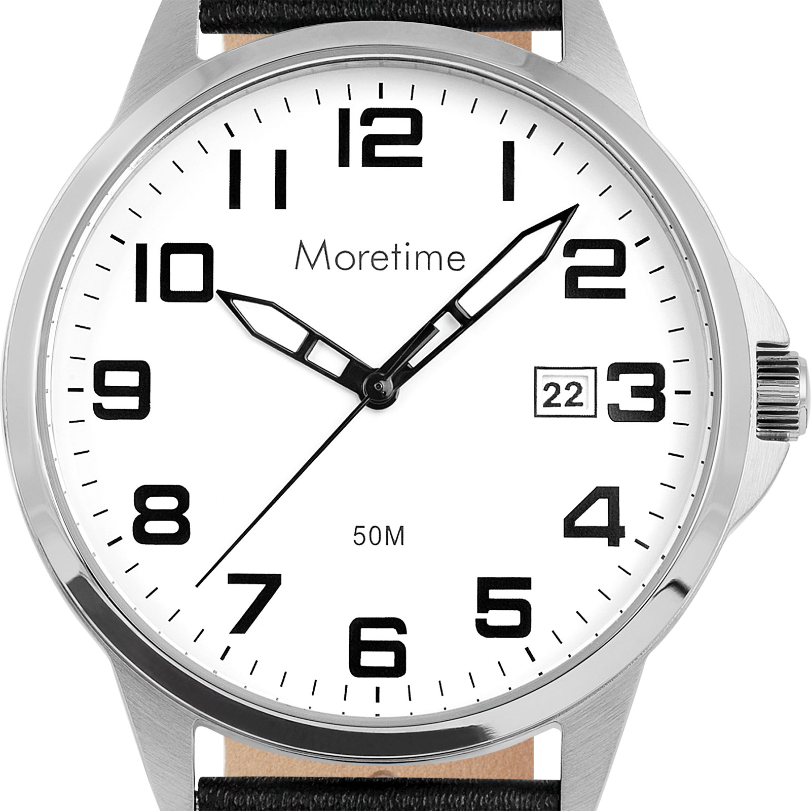 Moretime herrklocka - silver/svart, 38 mm