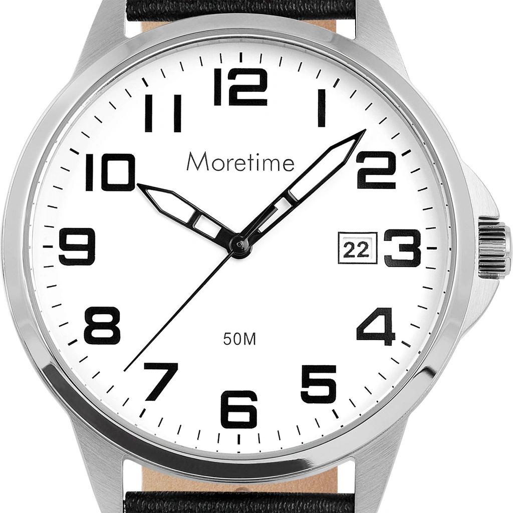 Moretime herrklocka - silver/svart, 38 mm