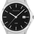 Moretime herrklocka - metallband, silver/svart, 39 mm