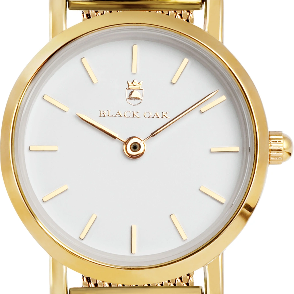 Black Oak Gerardii Petite damklocka - guld/vit, 24 mm