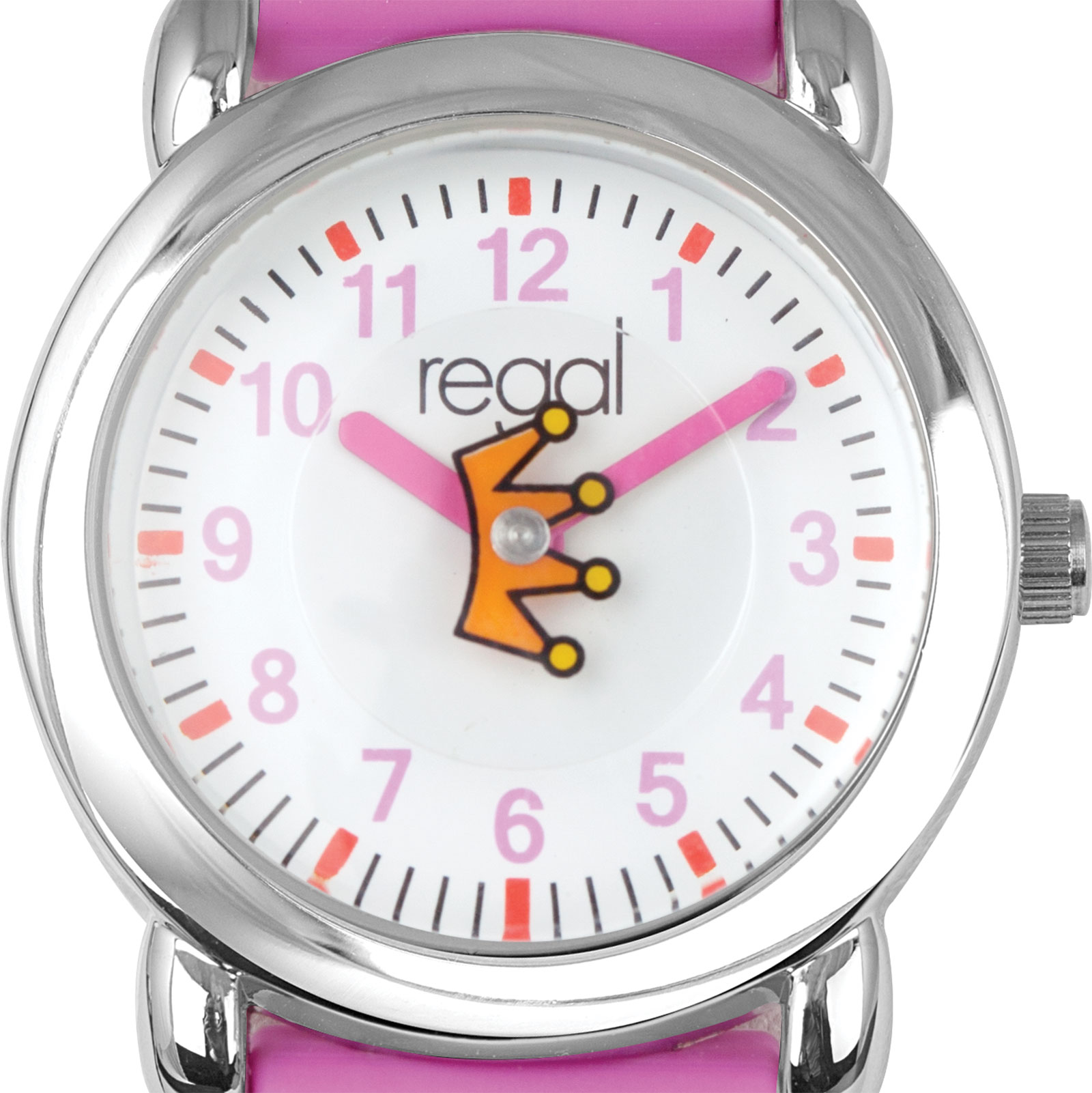 Regal barnklocka - rosa gummiband,  prinsessa, 29 mm