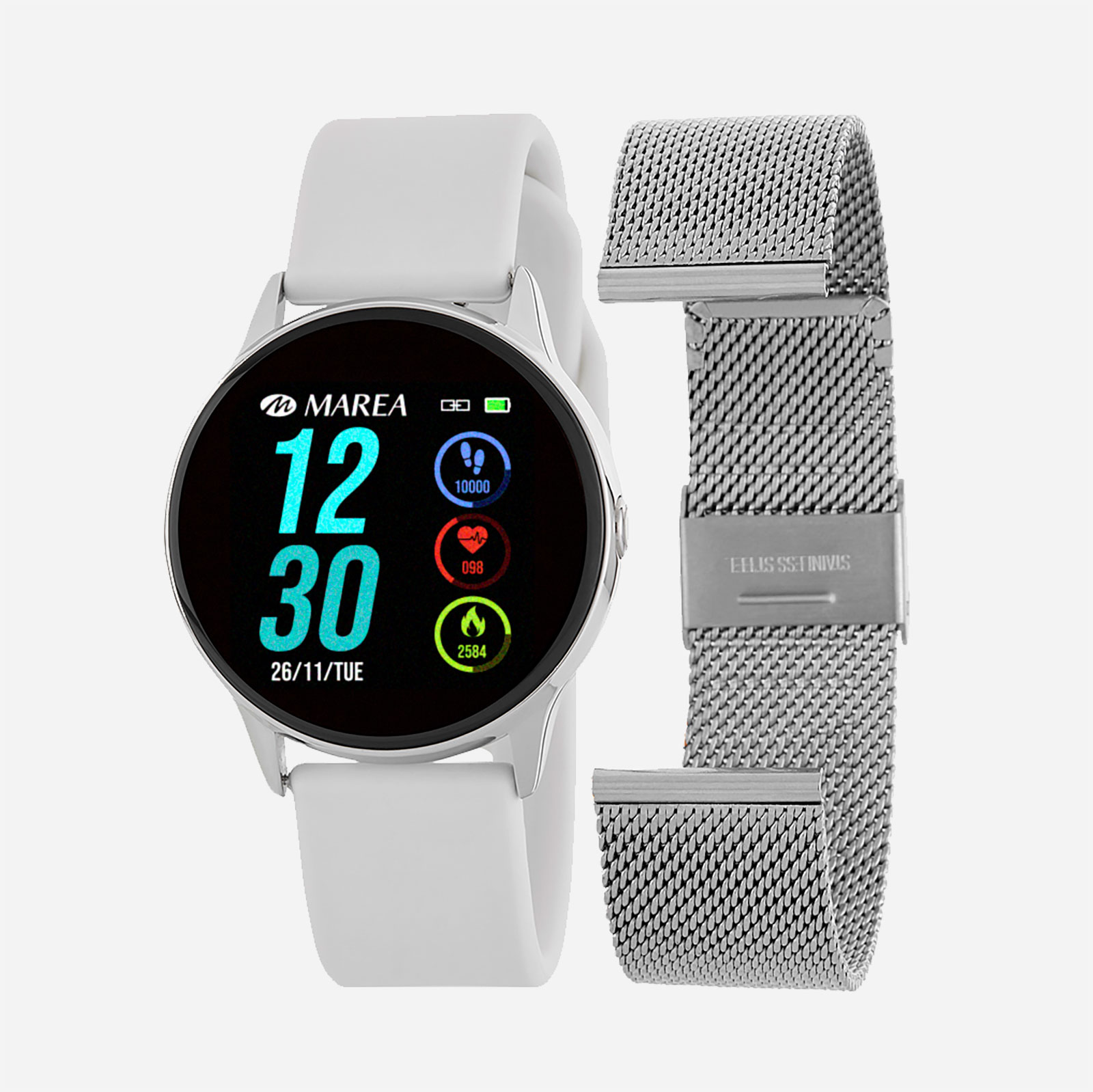 Marea Smart Watch B58001/3 -Vit och Silver