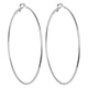 Silverfärgade örhängen - hoops 70 mm