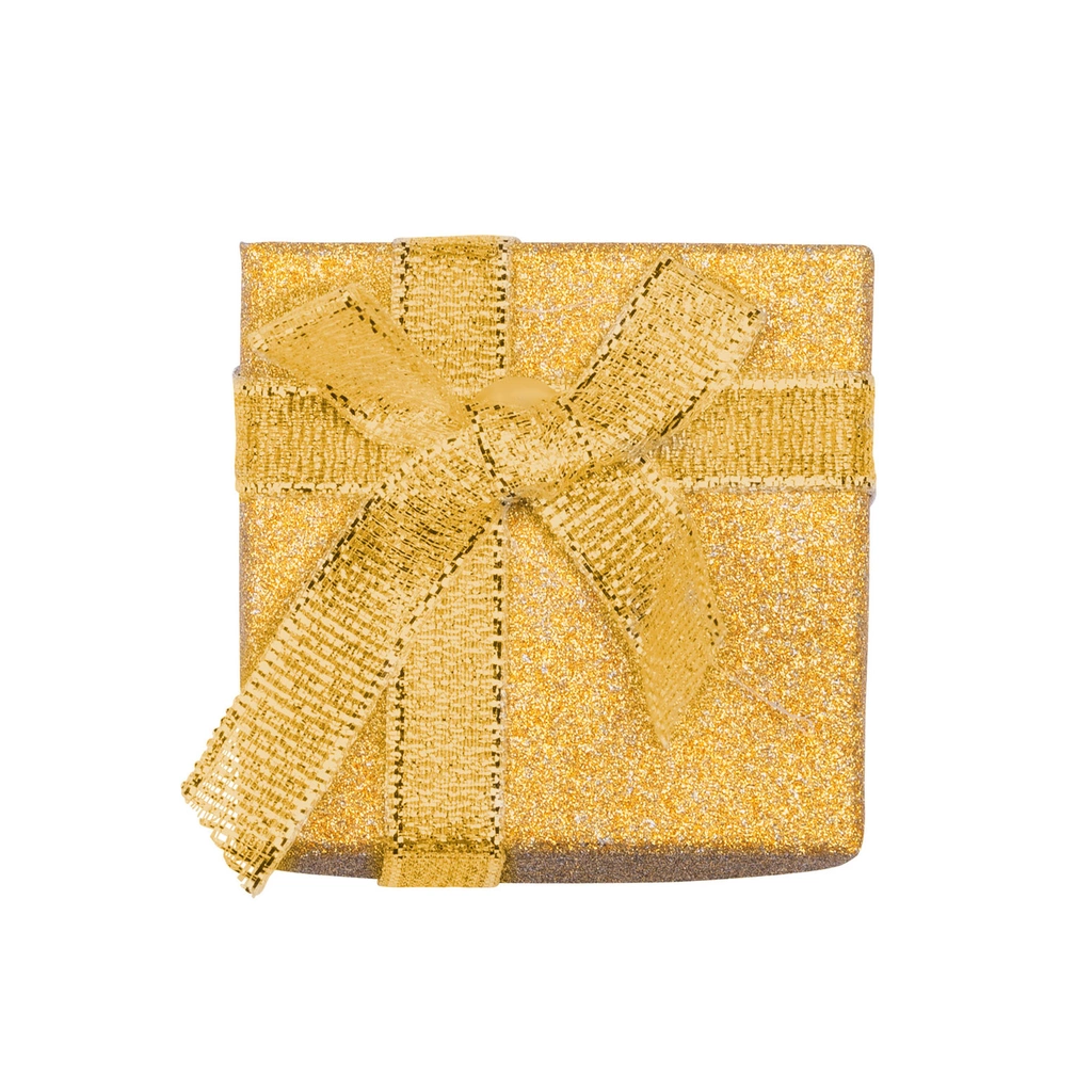 Presentask guldglitter - 5x5 cm