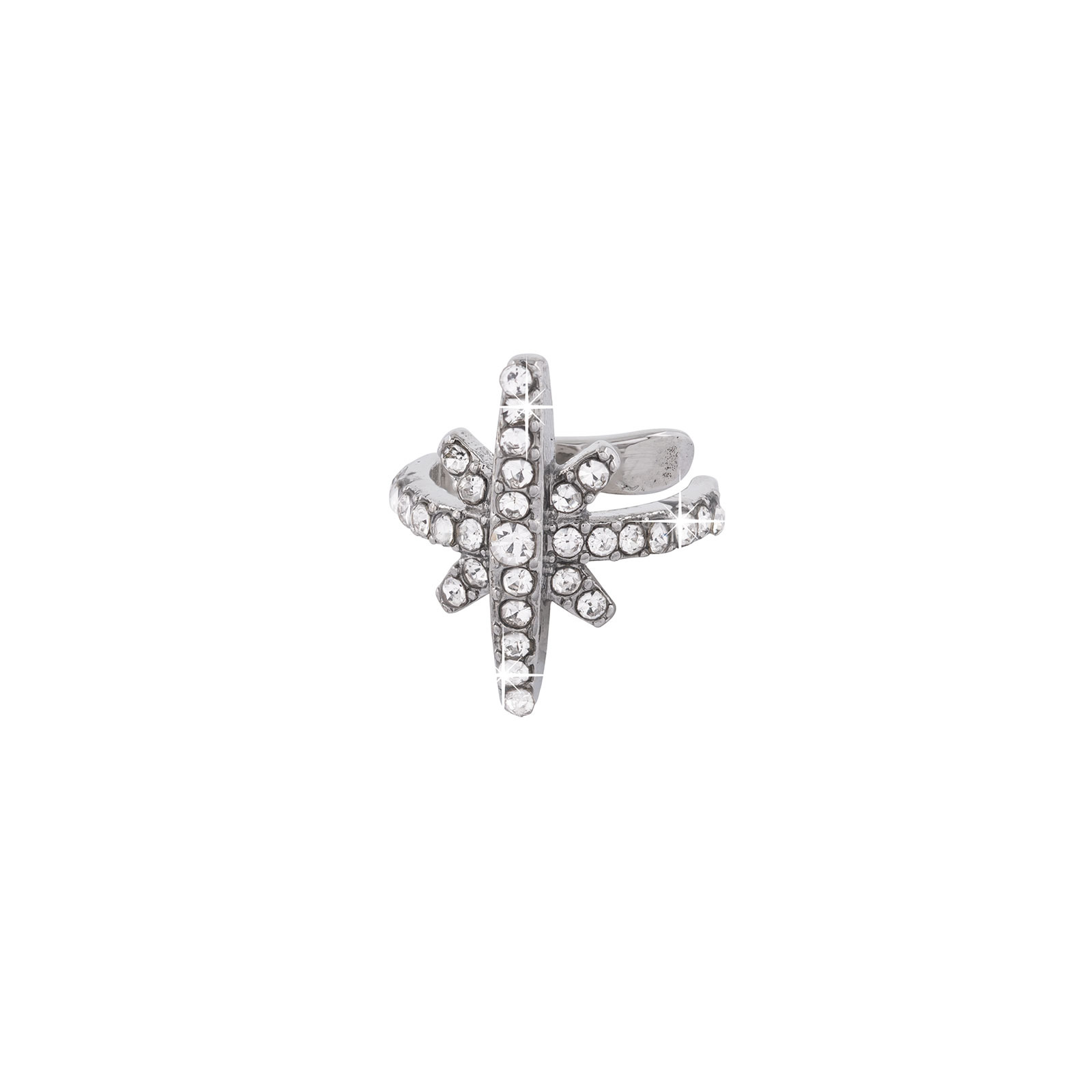 Ear Cuff - Silverfärgad stjärna med stenar