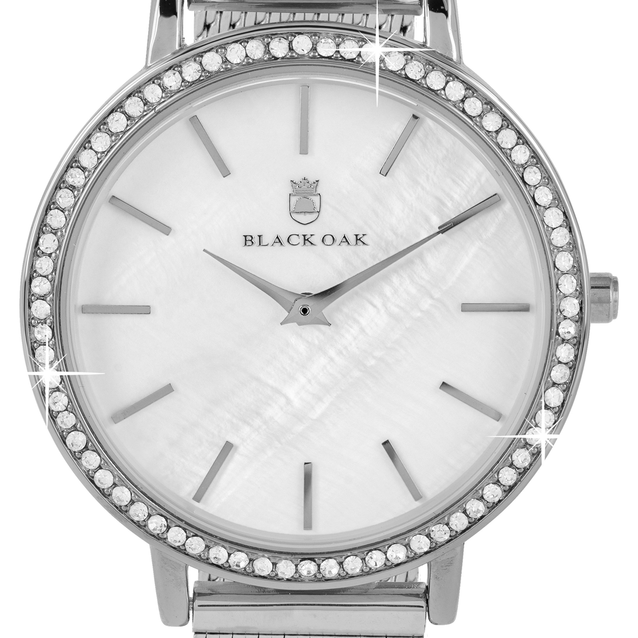 Damklocka silverfärgat meshband - Black Oak Jewel
