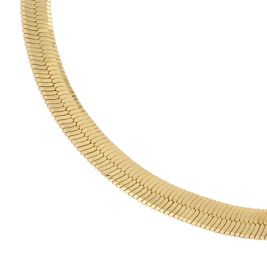 Guldpläterat halsband dam - Herringbone 36 + 7cm