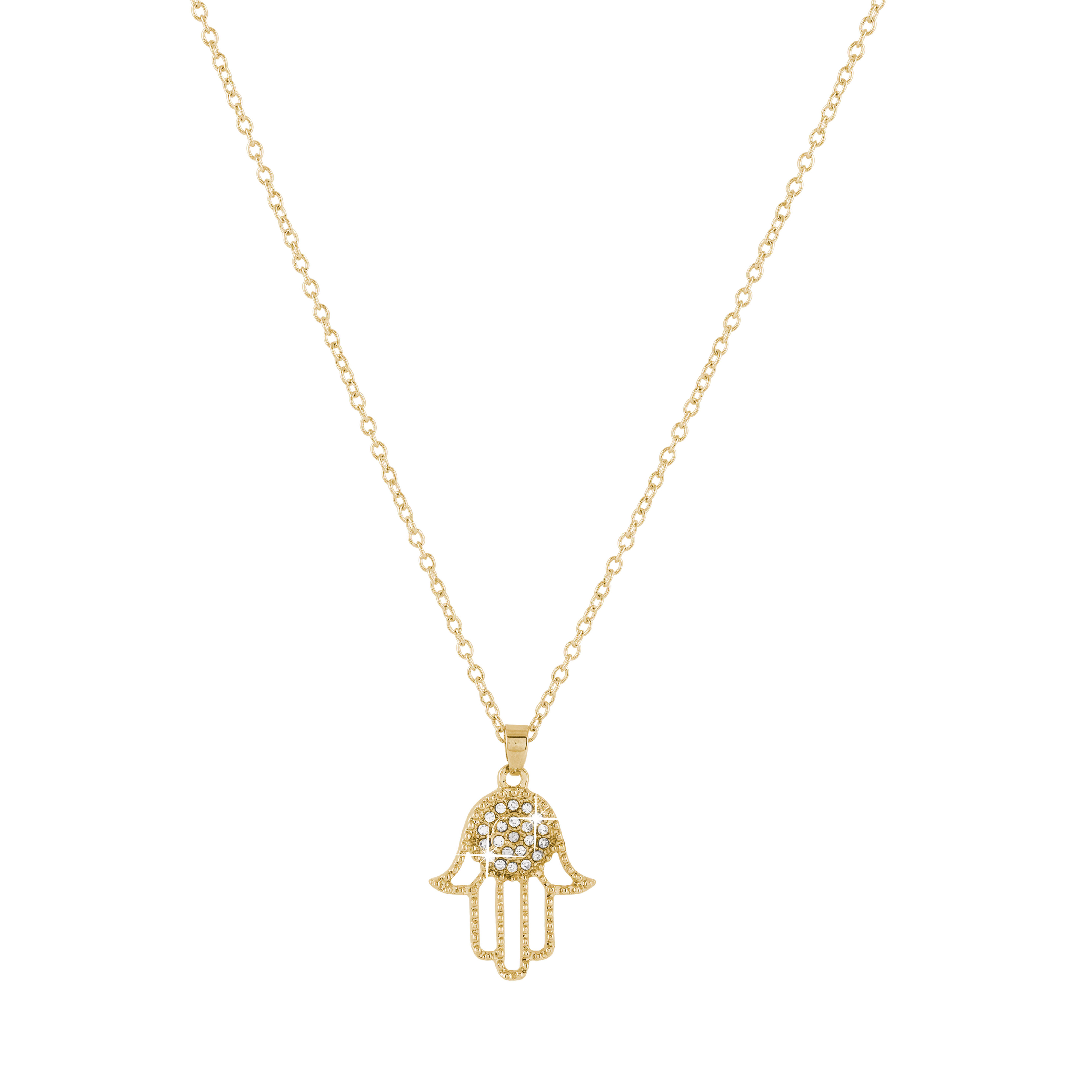 Guldfärgat halsband med Fatimas hand
