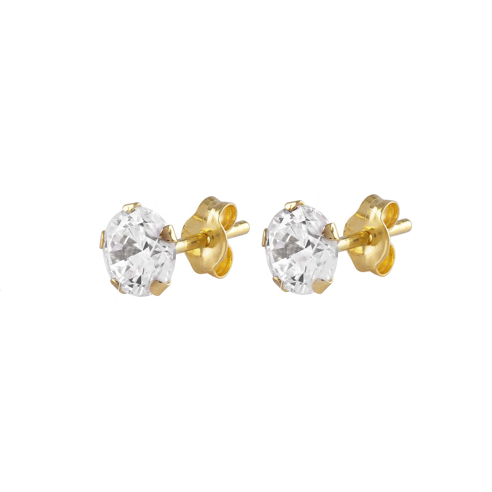 Örhängen 18k guld - Kubisk Zirkonia 5 mm