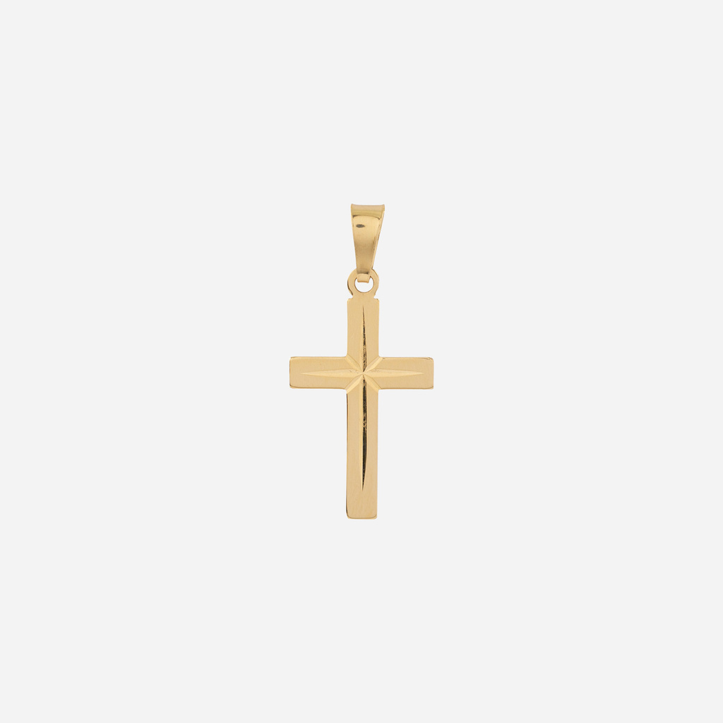 Berlock 18k guld - Kors med facetter 9x13 mm