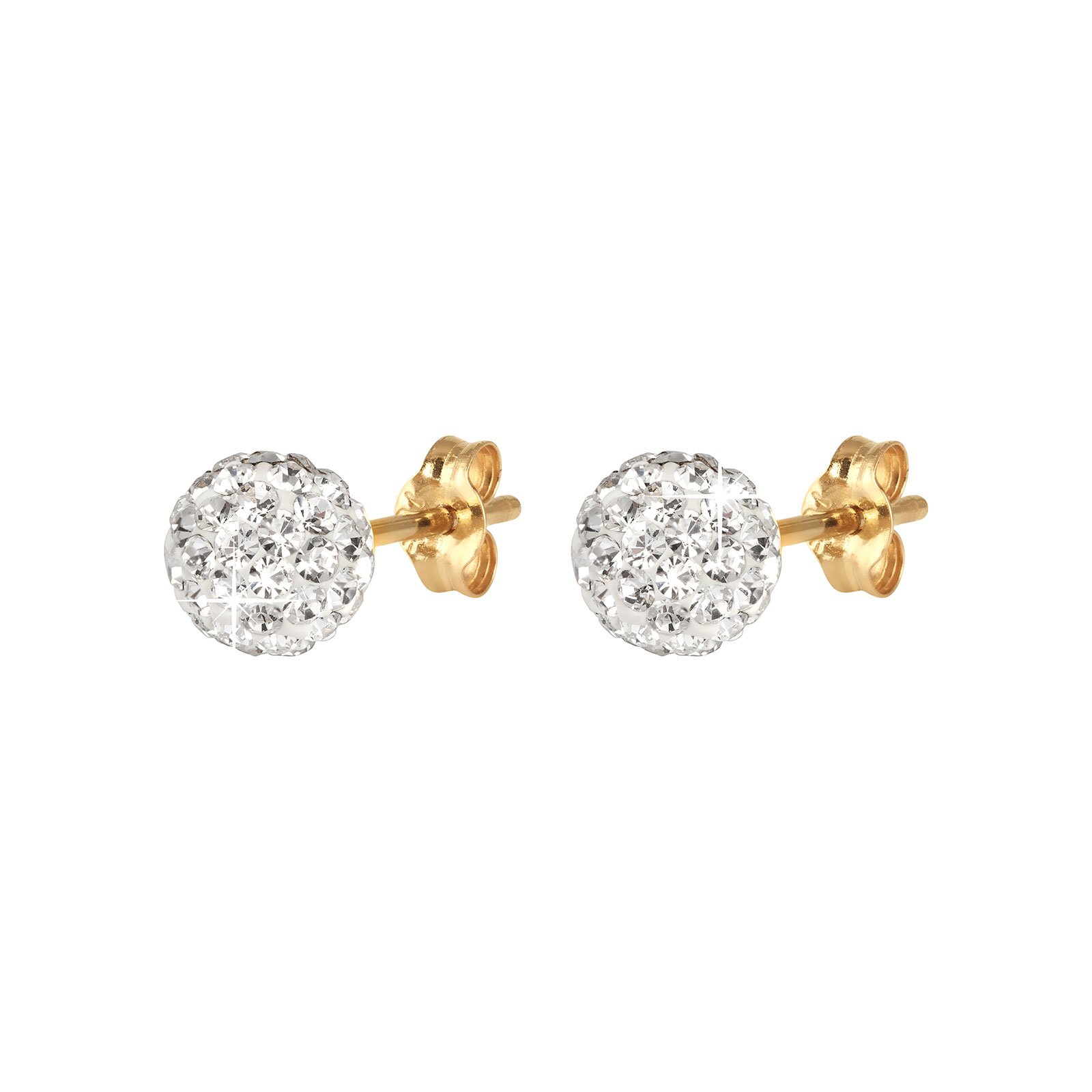 Örhängen 18k guld med glittriga bollar 6 mm