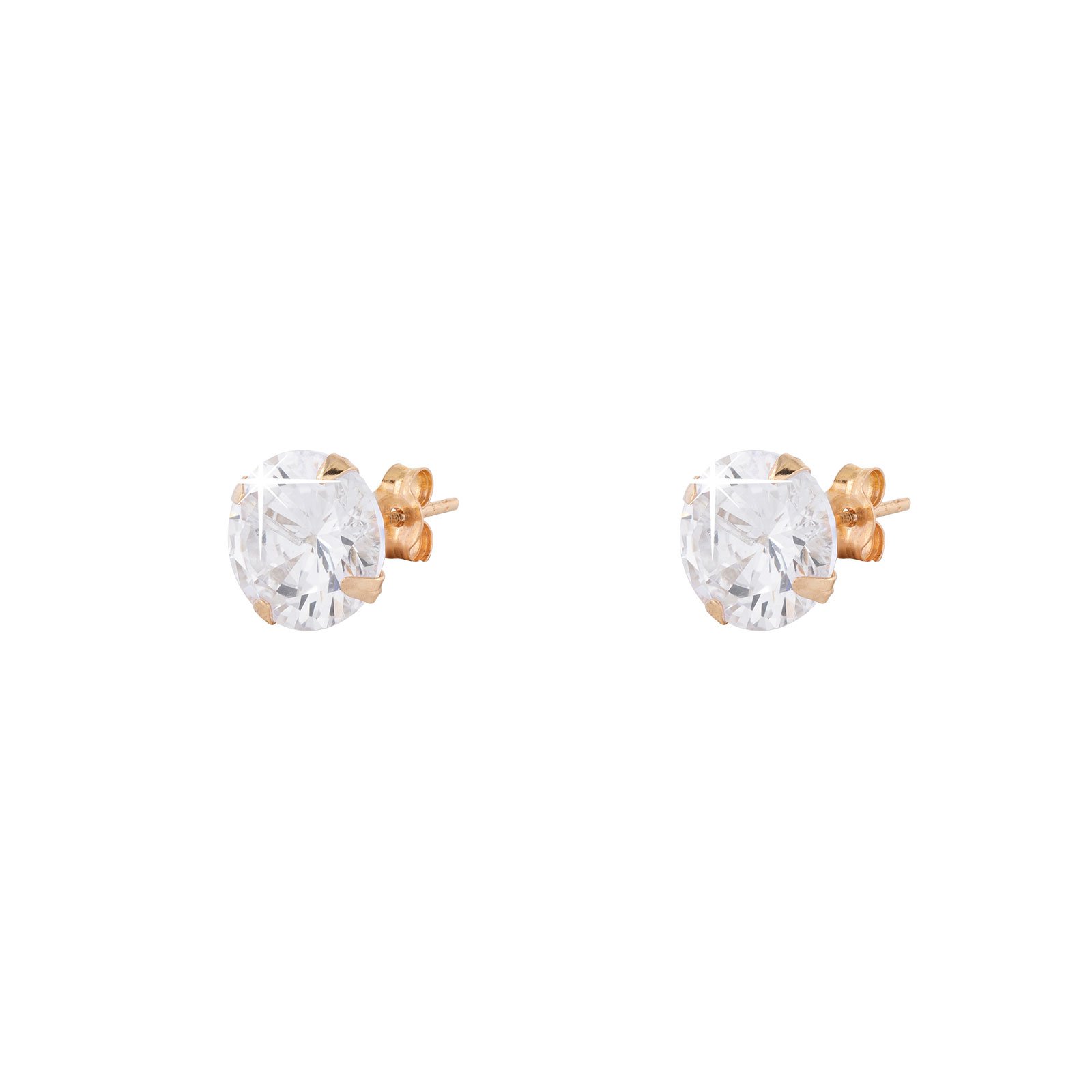 Örhängen 18k guld - Kubisk Zirkonia 6 mm